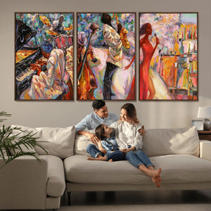 Abstract Afro American Jazz Canvas Wall Art | Music-Inspired
