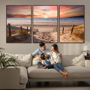 Sunset on the Sea Wall Art Canvas Print
