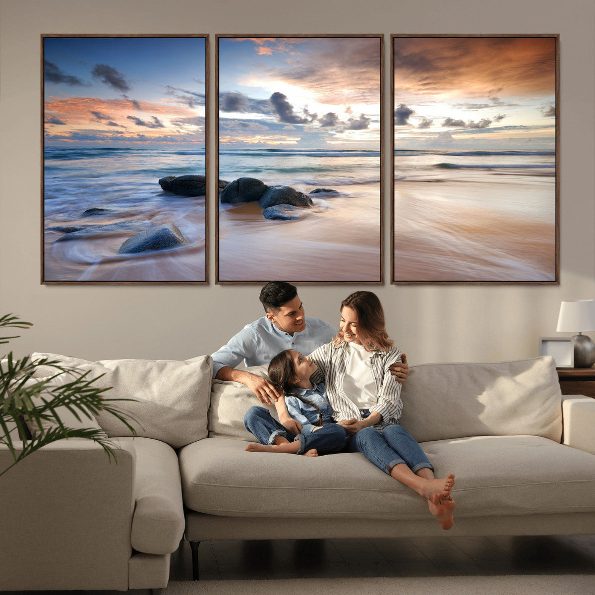 Serene Weather On The Beach Wall Art Canvas Print