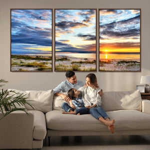 Sunset On The Ocean Wall Art Canvas Print