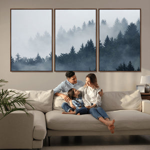 Foggy Pine Forest Wall Art Canvas Print