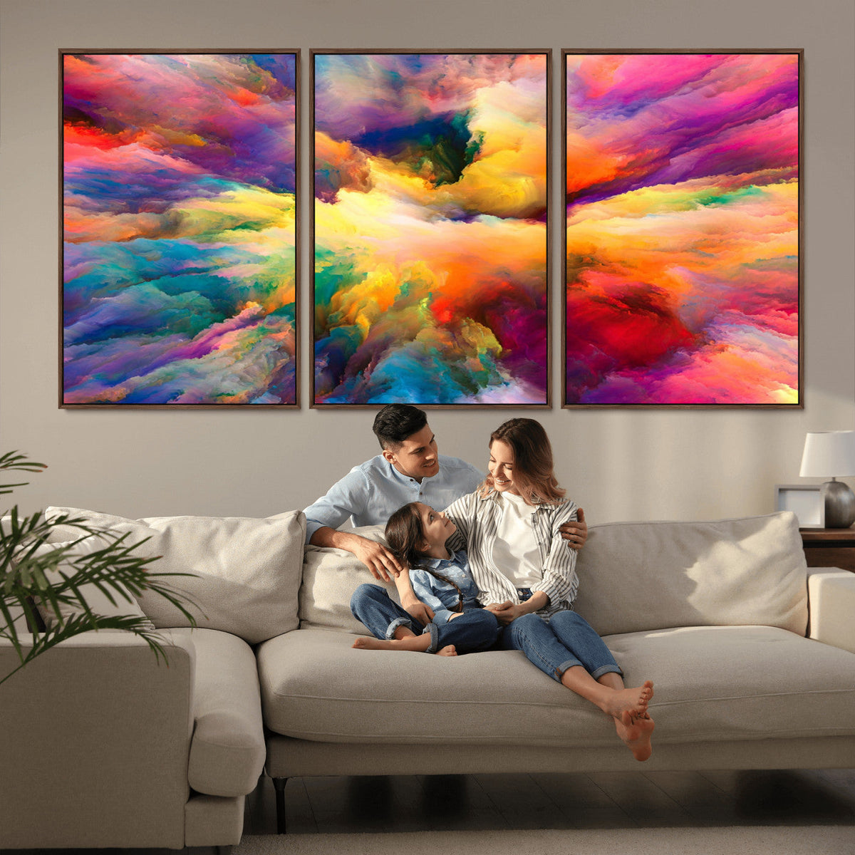 Blazing Vibrant Colors Cloud Wall Art Canvas Print
