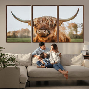 Highland Cow Animal Scottish Cattle Art Print Farmhouse Wall