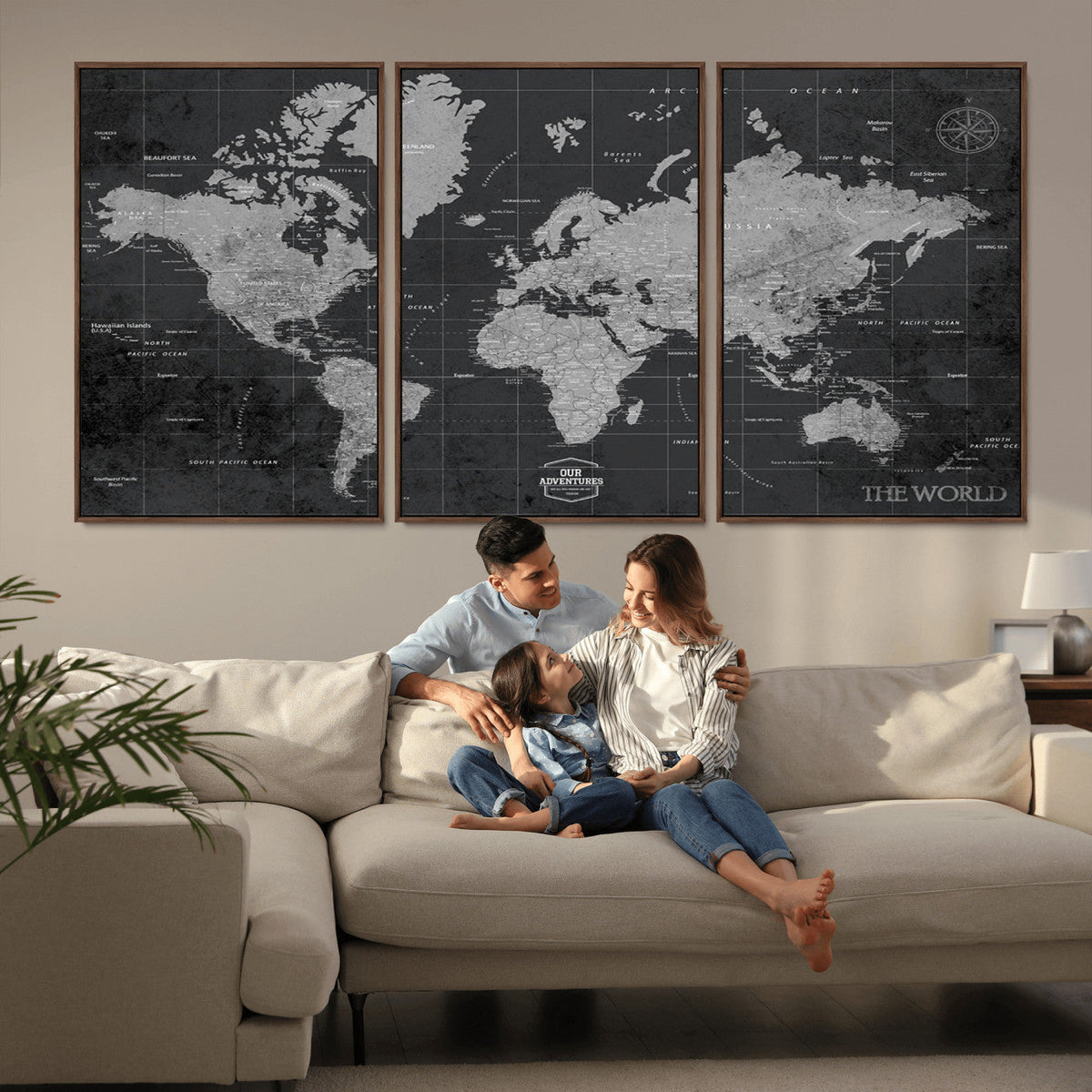 World Map Canvas Print – Detailed Map of the World Wall Art
