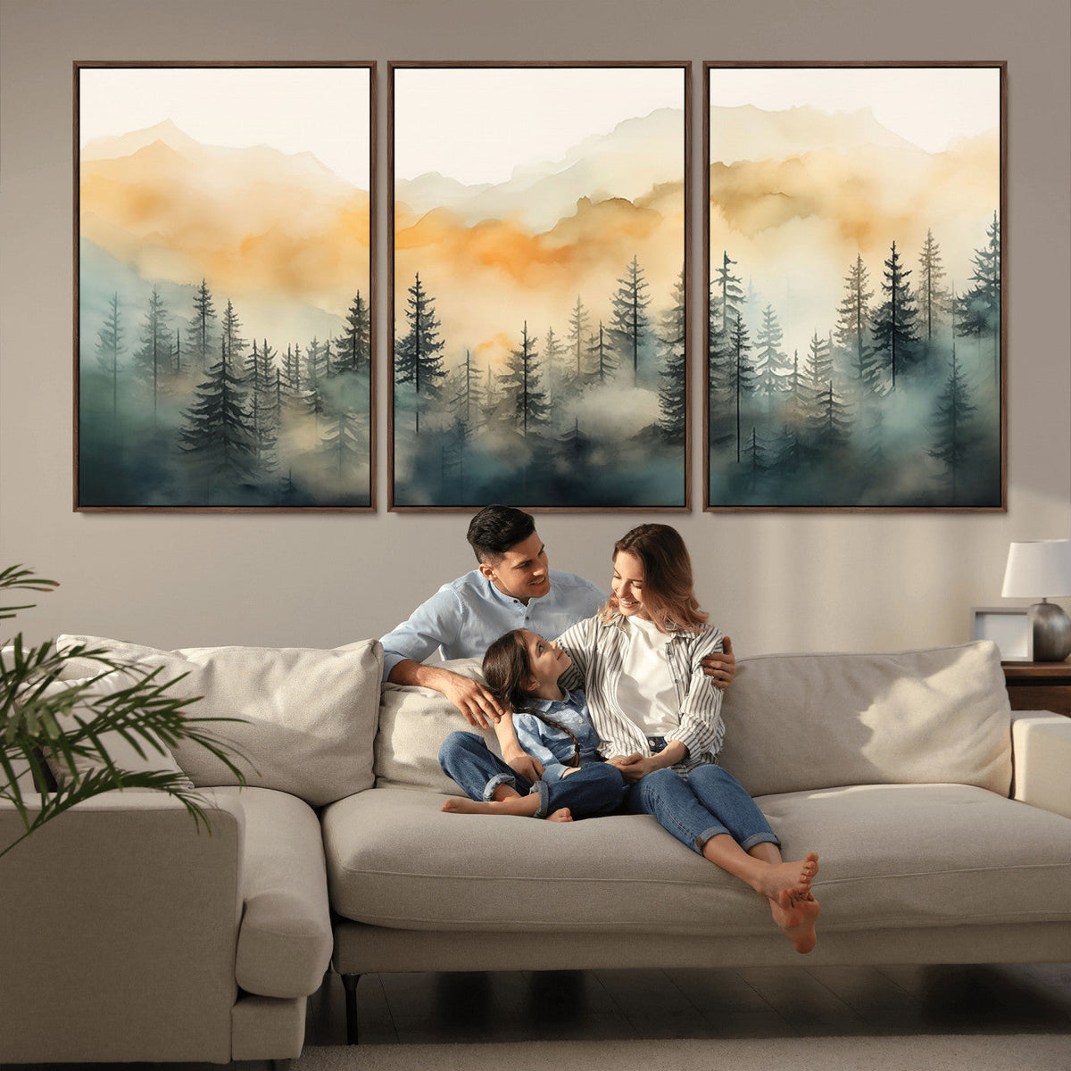 Abstract Forest Print - Mountain Wall Art | Autumn Landscape