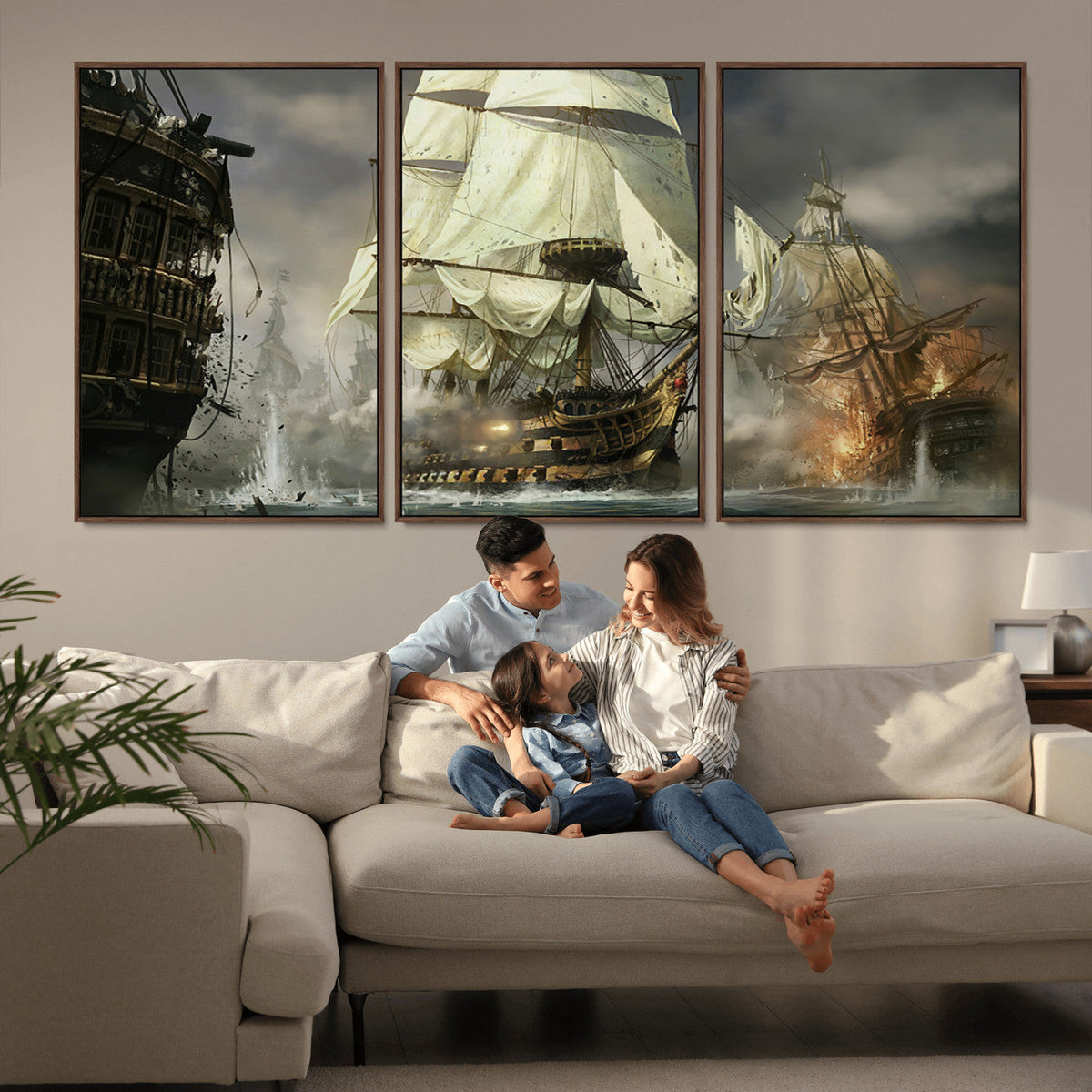 Pirate Ship War Wall Art Canvas Print
