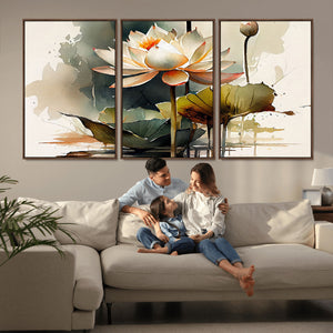 Lotus Flower Watercolor Canvas Print – A Symbol of Serenity