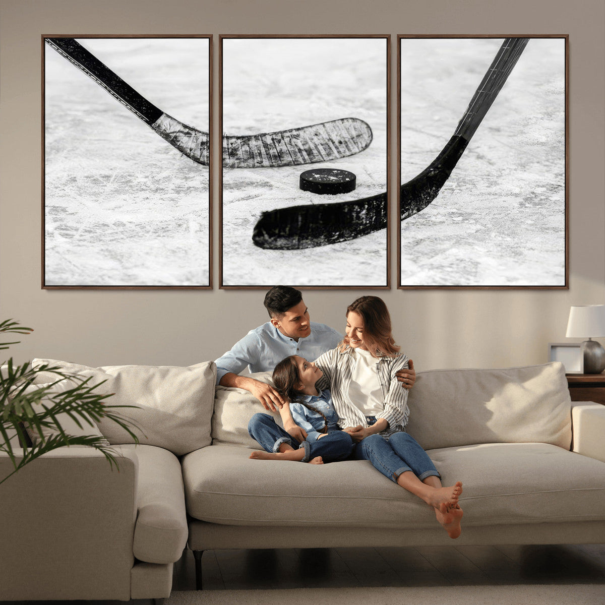 Winter Ice Hockey Sport Canvas Wall Art Print - Hockey Wall