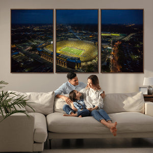 Michigan Stadium Night Game Wall Art – Sports Arena Aerial