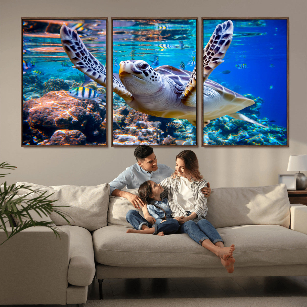 Underwater Sea Turtle Wall Art Canvas Print – Vibrant Ocean