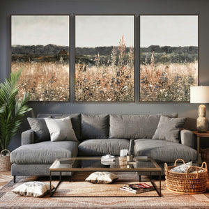 Rustic Field Landscape Wall Art Print, Giclee Canvas Wall