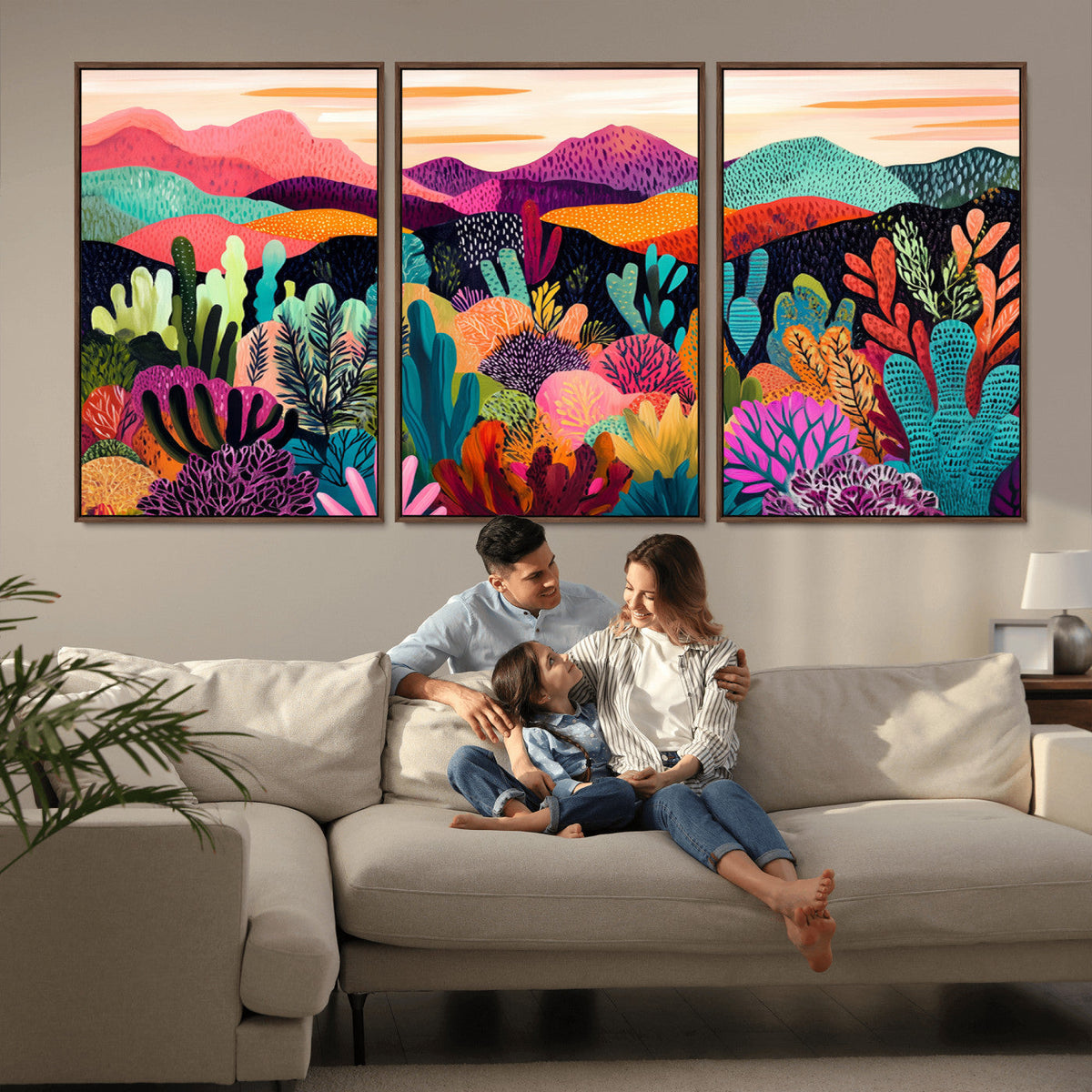 Abstract Kusama Print - Landscape Canvas Wall Art Print -