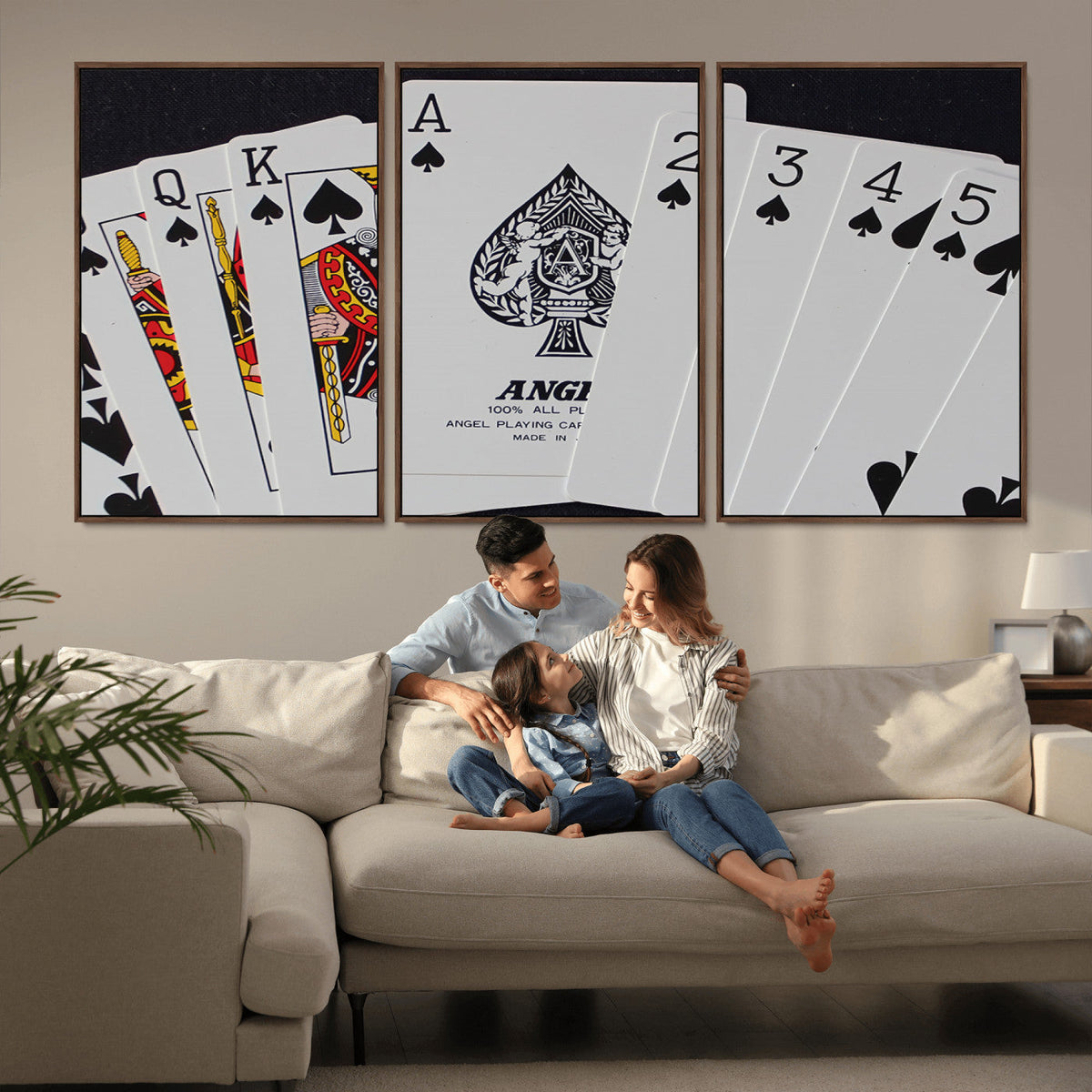 Poker Wall Art - Playing Cards Canvas Wall Art Print - Ace