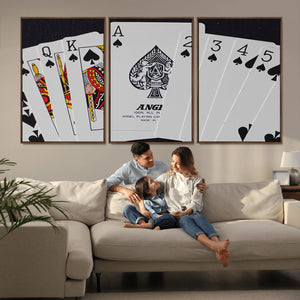 Poker Wall Art - Playing Cards Canvas Wall Art Print - Ace