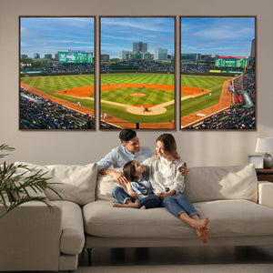 Wrigley Field Chicago Cubs Panoramic Canvas Print –