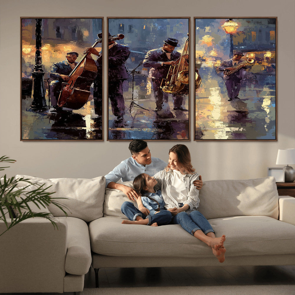 Afro Abstract Jazz Music Wall Art Canvas Print – Colorful