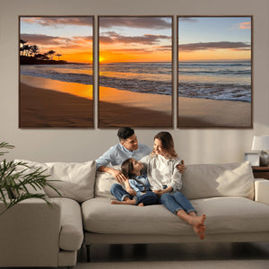 Sunset Wall Art Print - Stunning Beach Sunset Canvas Artwork