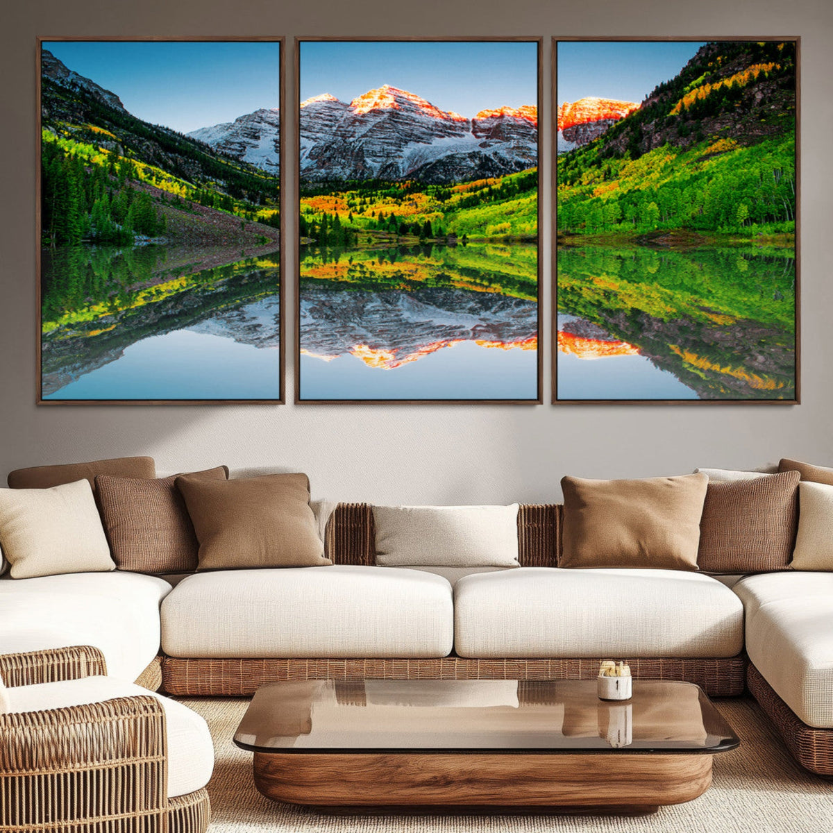 Majestic Snow-Capped Peaks Wall Art Canvas Print, Vibrant