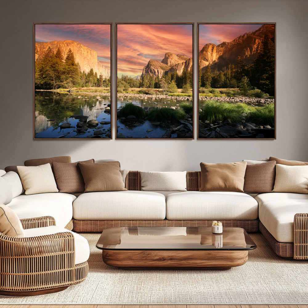 Yosemite Valley Wall Art, El Capitan Sunset Canvas Print,