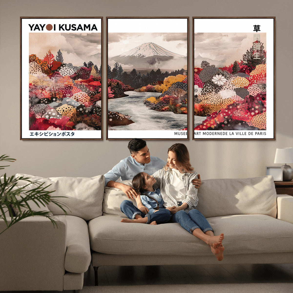 Yayoi Kusama Wall Art Canvas Print – Framed Large Abstract