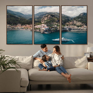 Amalfi Coast Wall Art – Framed Italian Seaside Canvas