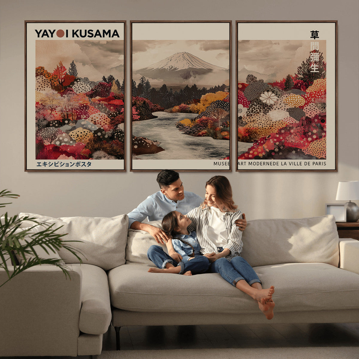 Modern Japanese Wall Art Canvas Print – Framed Abstract