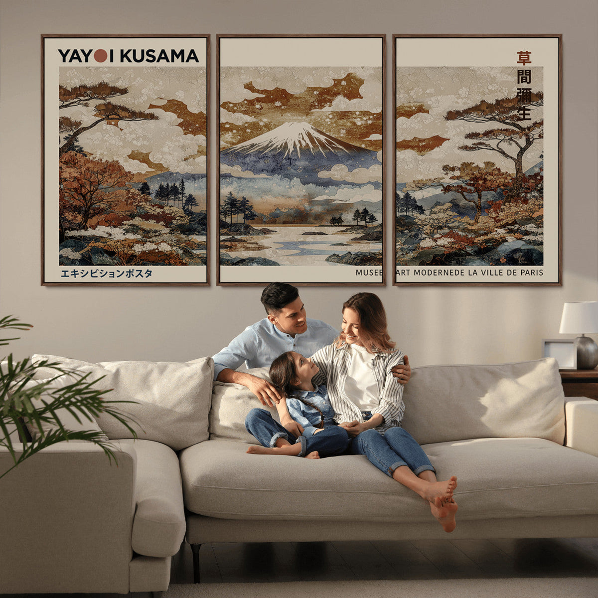 Yayoi Kusama Wall Art Canvas Print – Framed Modern Japanese
