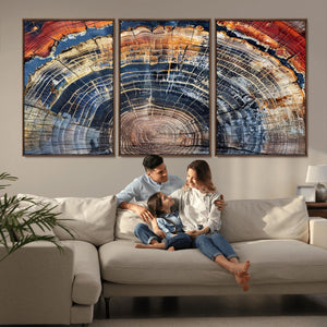Tree Rings Wall Art Canvas Print – Framed Wood Art Picture