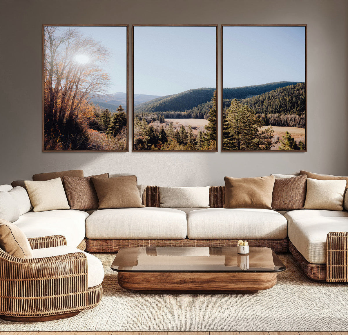 Rustic Landscape Wall Art Canvas Print – Serene Valley Scene