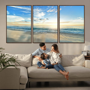 Minimalist Seaside Wall Art Canvas Print – Morning Glow
