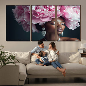 Black Beauty Petal Crown Wall Art Canvas Print – Floral