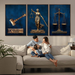 Lady Justice Wall Art Canvas Print – Elegant Gold Legal