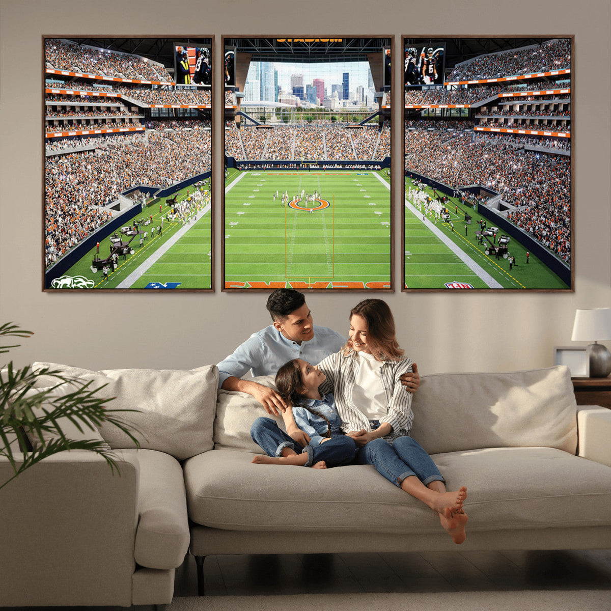 Chicago Bears Soldiers Field Wall Art Canvas Print – Framed