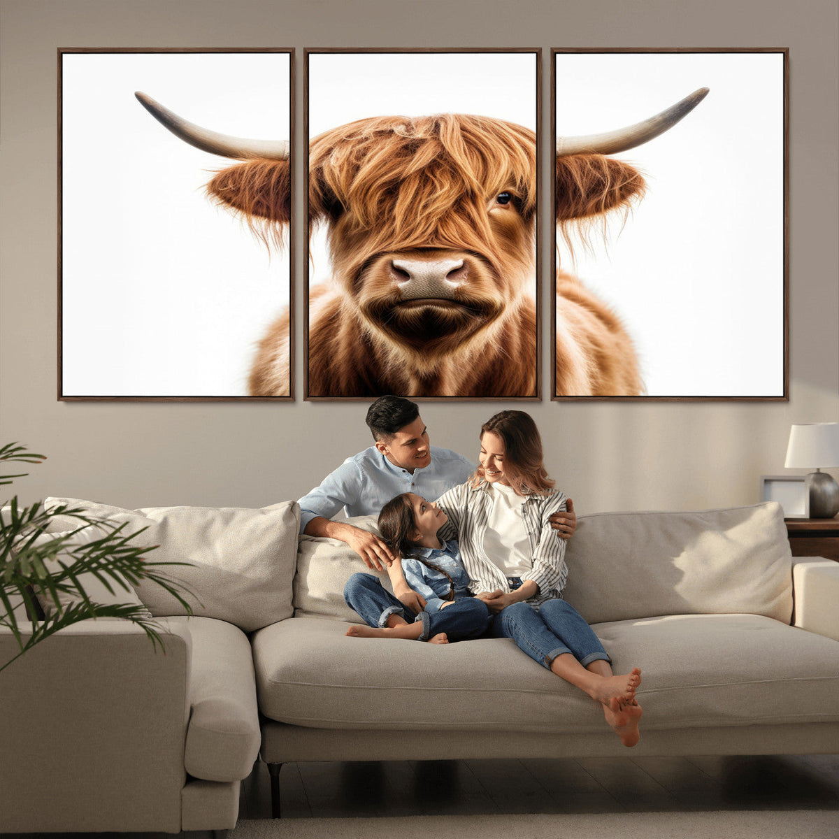Scottish Highland Cow Canvas Print, Framed Highland Cow