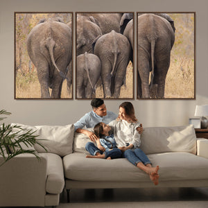 Wild Elephant Wall Art Canvas Print