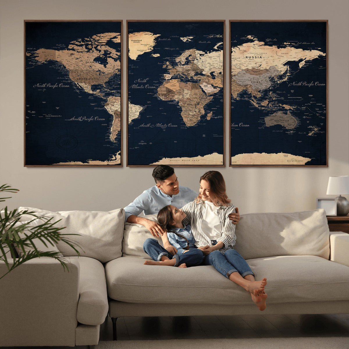 World Map Canvas Print – Detailed Map of the World Wall Art