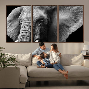Big Elephant Close Up Wall Art Canvas Print