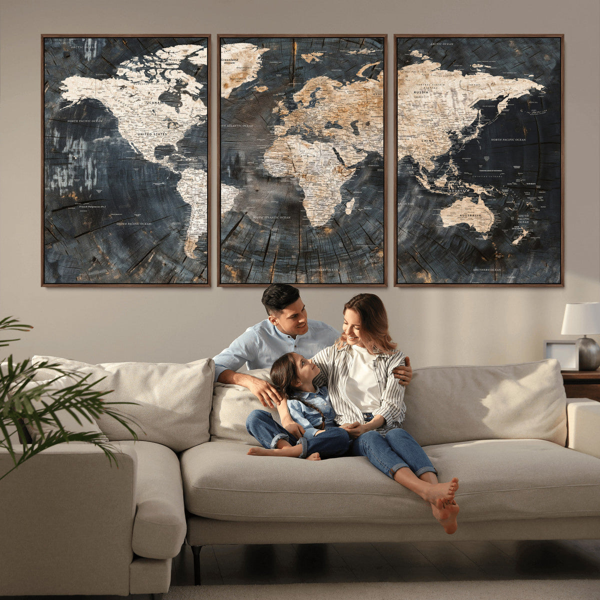 World Map Canvas Print – Detailed Map of the World Wall Art