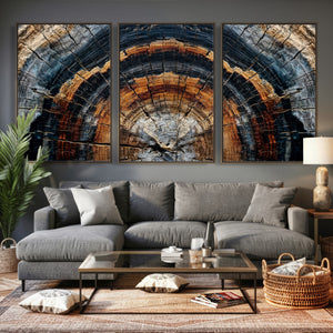 Abstract Wood Grain Canvas Print, Tree Ring Pattern Wall