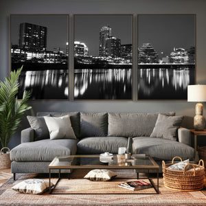 Austin Skyline Wall Art Canvas Print, Austin Downtown Night