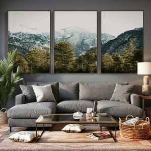 Mountain Forest Wall Art Canvas Print, Alpine Landscape