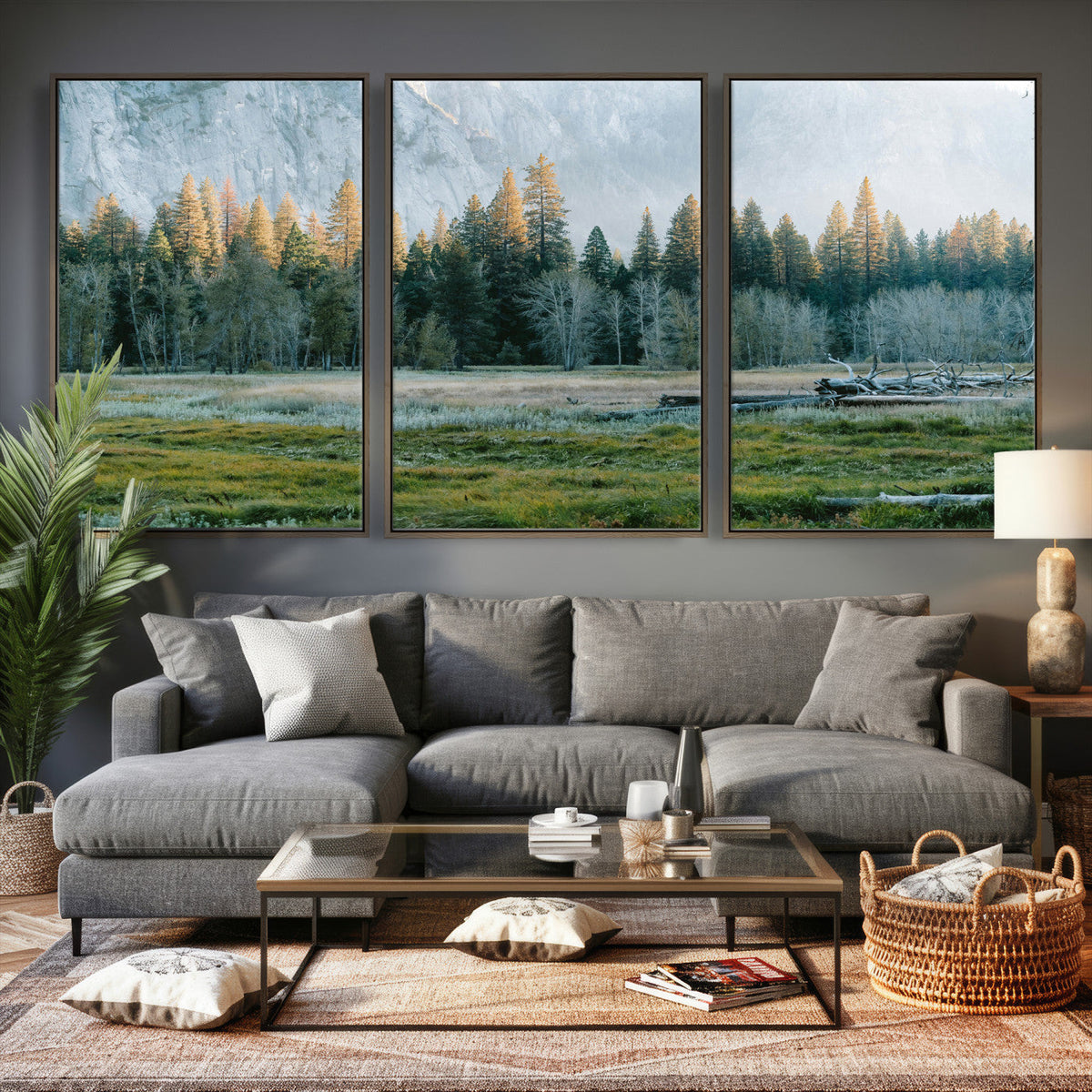 Forest Meadow Wall Art Canvas Print, Pine Tree Landscape