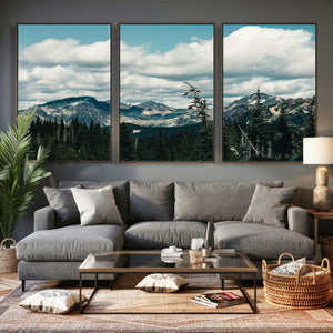Mountain Forest Wall Art Canvas Print, Alpine Pine Tree