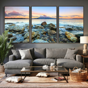Mayon Volcano Seascape Wall Art Canvas Print, Tropical Ocean