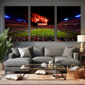 Auburn Stadium Wall Art Canvas Print, College Football Night