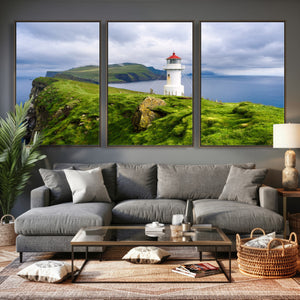 Cliffside Lighthouse Wall Art Canvas Print – Coastal