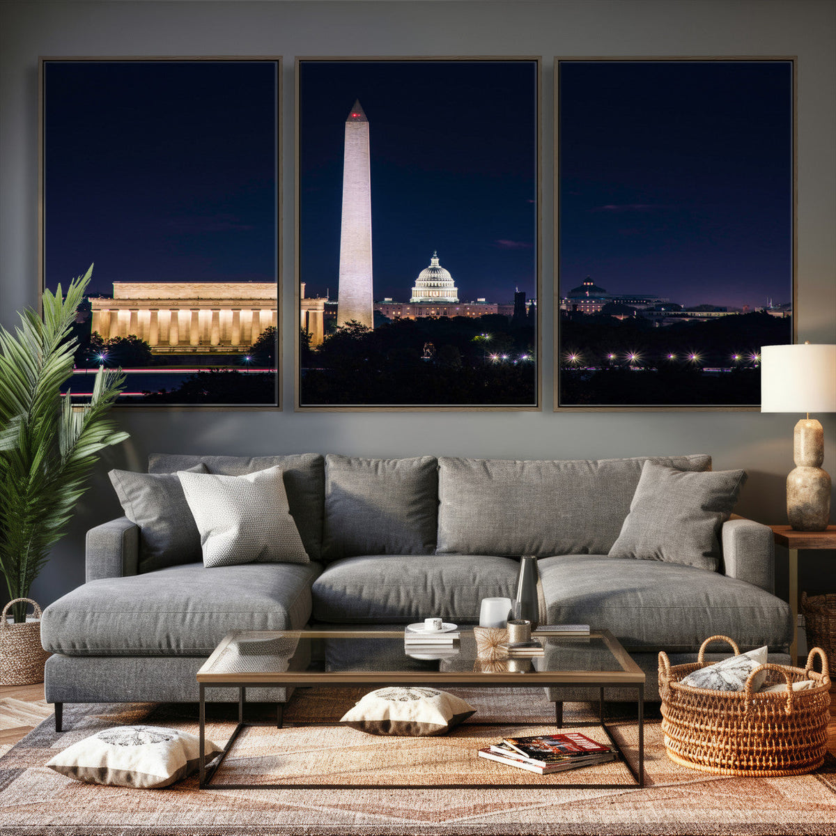 Washington White House Skyline Wall Art Canvas Print –