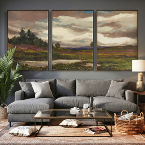 Gustav Macoun Heathland Canvas Print, Czech Landscape Oil