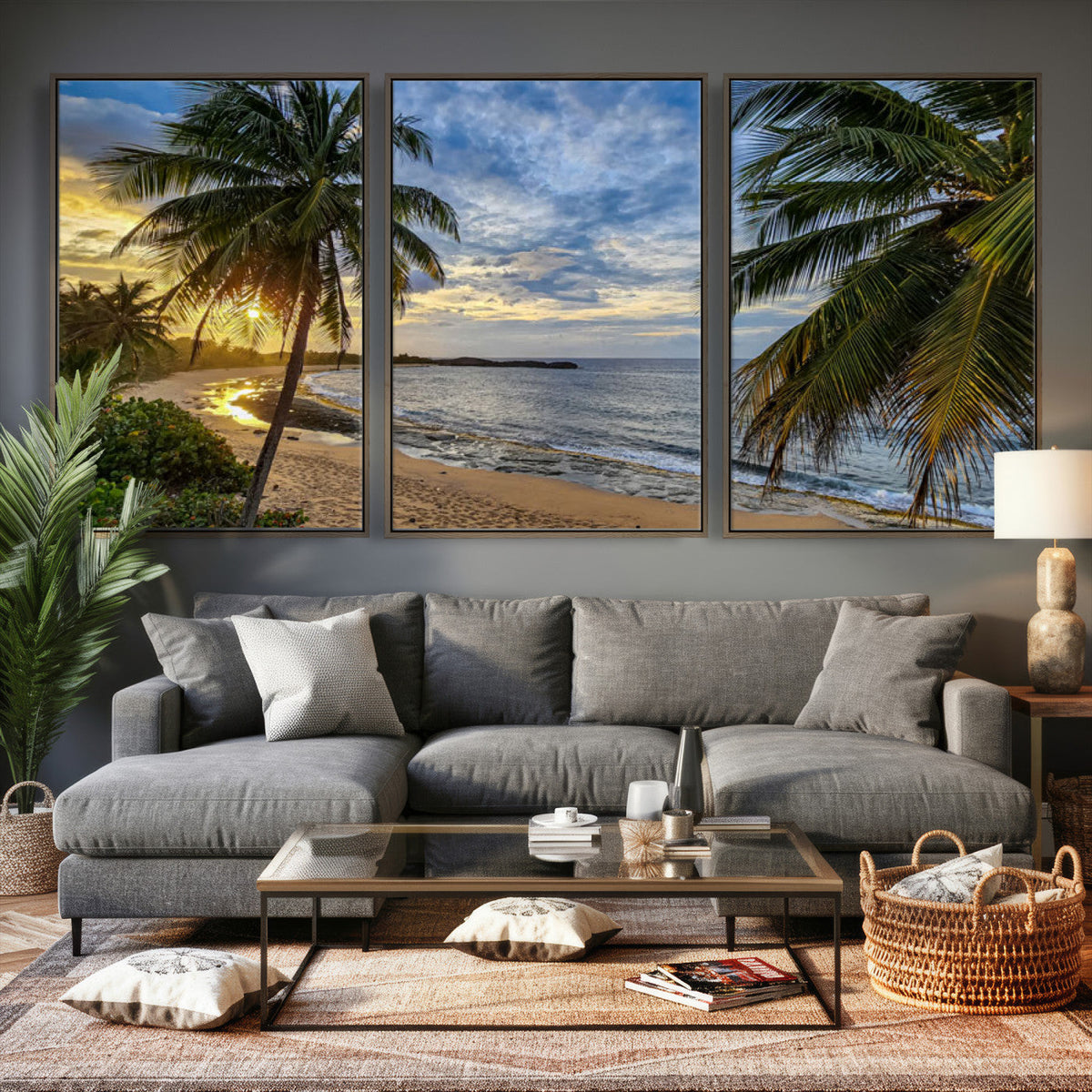 Mar Chiquita Beach Puerto Rico Canvas Wall Art, Manati Caribbean Coastal Photography Print, Tropical Ocean Sunset Decor
