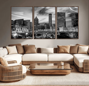 Black and White Atlanta Wall Art Canvas Print